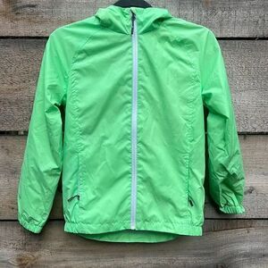 Swiss Alps Women's Green Zip-Up Hooded Windbreaker